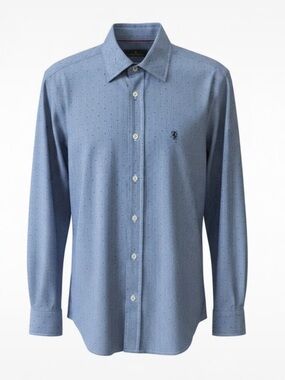 Ferrari Scuderia Button Down Shirt Men’s Small Navy Micro Stripe